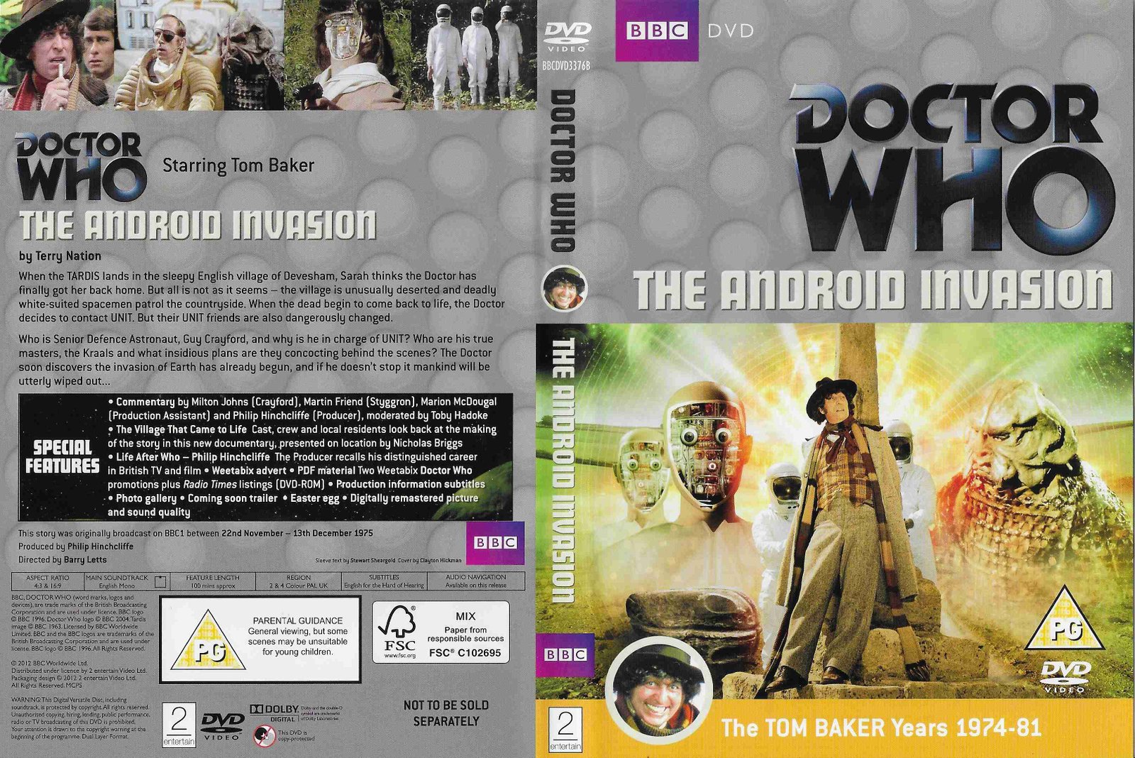 Picture of BBCDVD 3376B Doctor Who - The android invasion by artist Terry Nation from the BBC records and Tapes library